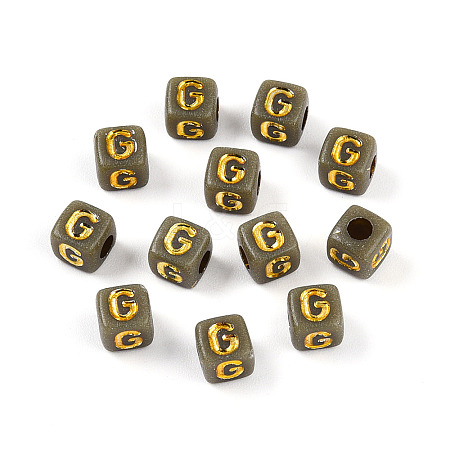 Plating Acrylic Beads OACR-N140-01G-G-1