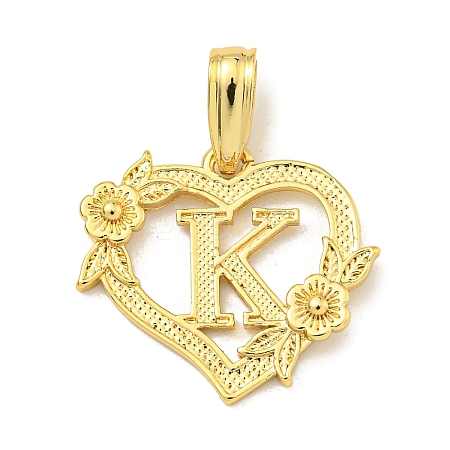 Heart Brass Pendants KK-I714-04G-K-1