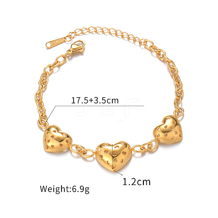 304 Stainless Steel Link Bracelets for Women WG73042-05-1