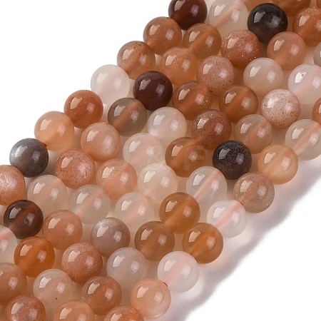 Natural Sunstone Beads Strands G-K310-C08-6mm-1