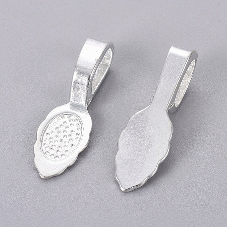 Tibetan Style Alloy Glue-on Flat Pad Bails LS-K0P9R021-1