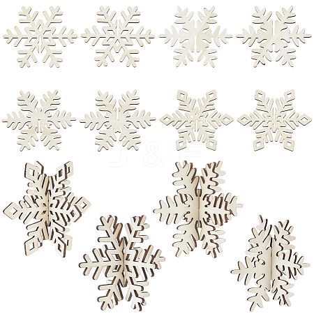 4 Styles Christmas Theme Unfinished Wood Solid Display Decorations DJEW-WH20002-21C-1