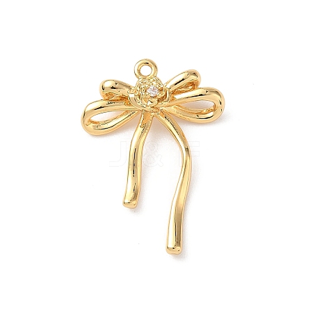 Brass Micro Pave Clear Cubic Zirconia Pendants KK-D504-23D-G-1