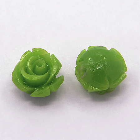 Synthetic Coral 3D Flower Rose Beads CORA-A006-15mm-045-1