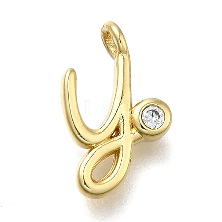 Brass Micro Pave Cubic Zirconia Pendants KK-B132-12G-Y-1