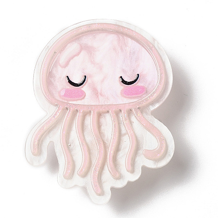 Ocean Theme Jellyfish Acrylic Alligator Hair Clips OHAR-A009-01G-1
