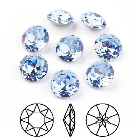 Pointed Back & Back Plated K9 Glass Rhinestone Cabochons RGLA-J012-10mm-211-1