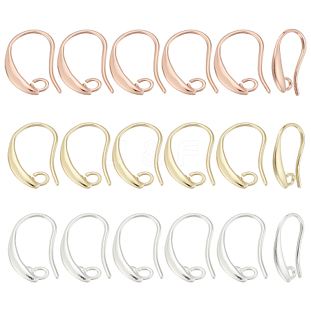 18Pcs 3 Colors Brass Earring Hooks KK-LP0001-54-1