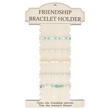 Wood Wall Mounted Bracelet Organizer Display Stands ODIS-WH0030-199-1