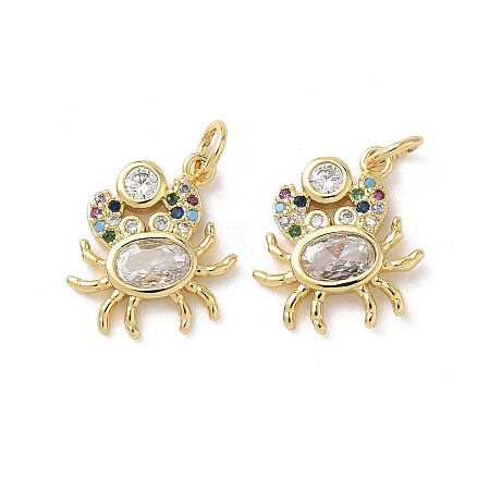Brass Micro Pave Cubic Zirconia Pendants KK-D502-26K-G-1