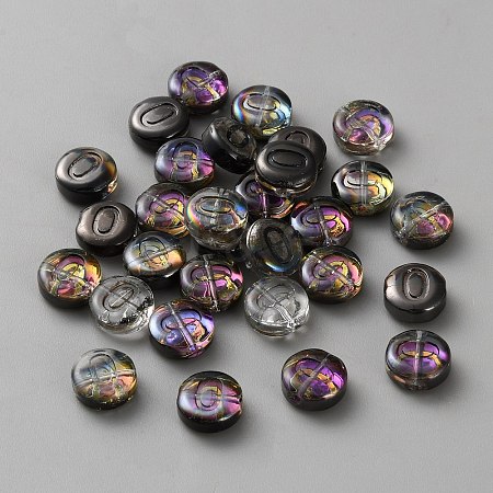 Transparent Electroplated UV Plating Glass Beads GLAA-TAC0024-12D-O-1