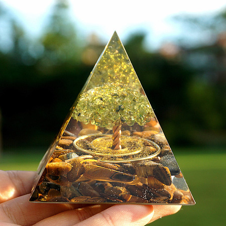 Resin Orgonite Pyramid Home Display Decorations G-PW0004-56B-09-1