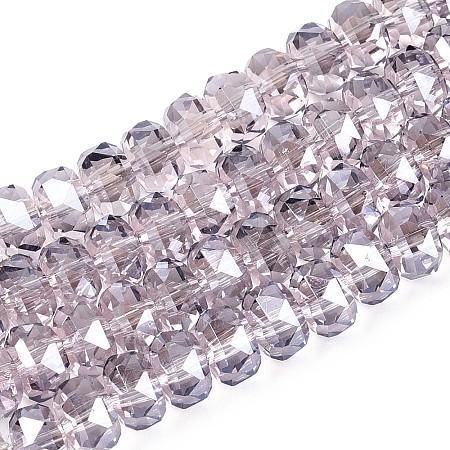Electroplate Transparent Glass Beads Strands X-EGLA-N022-04A-D15-1
