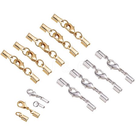Rack Plating Brass Lobster Claw Clasps with Clip Ends KK-PH0035-34-1