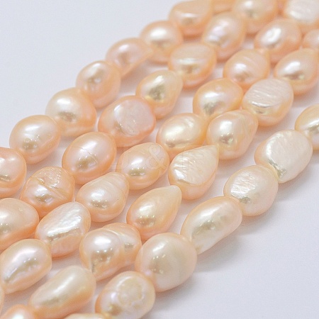 Natural Cultured Freshwater Pearl Beads Strands PEAR-K004-06D-1