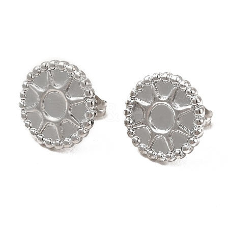 304 Stainless Steel Stud Earring Cabochon Settings EJEW-I281-05P-1