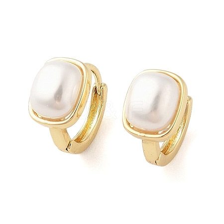 Brass Rectangle Hoop Earrings for Women EJEW-F346-05G-1