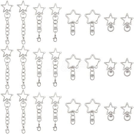 20Pcs 4 Styles Zinc Alloy Swivel Clasps FIND-SP0004-21-1