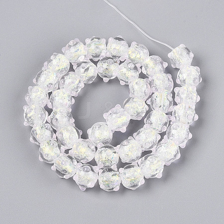 Handmade Foil Lampwork Beads Strands FOIL-T008-02H-1