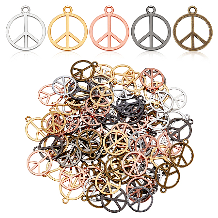 100Pcs 5 Colors Zinc Alloy Pendants FIND-GA0008-23-1