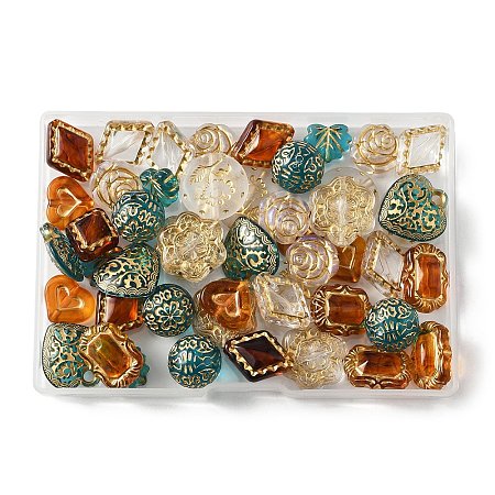 50Pcs 10 Styles Acrylic Beads OACR-FP0001-14-1