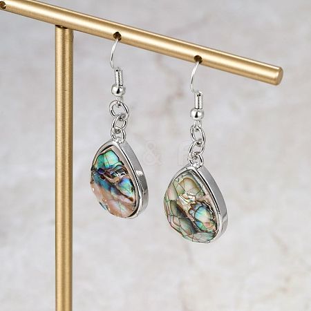 Elegant Brass Shell Teardrop Dangle Earrings DK3266-1