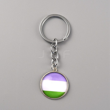 Glass Keychain KEYC-WH0024-18P-01-1