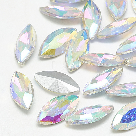 Pointed Back Glass Rhinestone Cabochons RGLA-T083-6x12mm-05-1