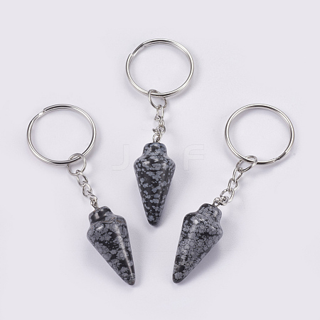 Natural Snowflake Obsidian Keychain KEYC-P041-A010-1