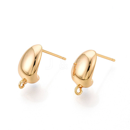 Brass Stud Earring Findings X-KK-N263-25G-1