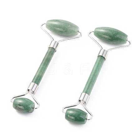 Natural Green Aventurine Brass Face Massager MRMJ-G009-38P-1