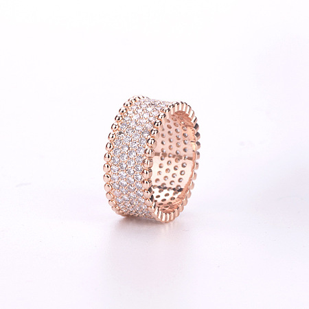 Brass Micro Pave Cubic Zirconia Finger Rings FS-WG2EB50-06-1