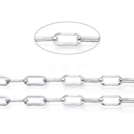304 Stainless Steel Paperclip Chains CHS-D030-02P-1