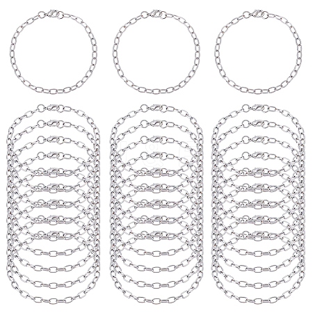 30Pcs Iron Cable Chain Bracelets IFIN-ME0001-34P-1