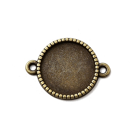 Tibetan Style Alloy Flat Round Cabochon Connector Settings TIBE-Q038-001D-AB-NR-1