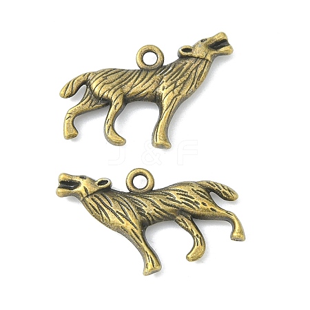 Tibetan Style Alloy Howling Wolf Pendants MLF1753Y-NF-1