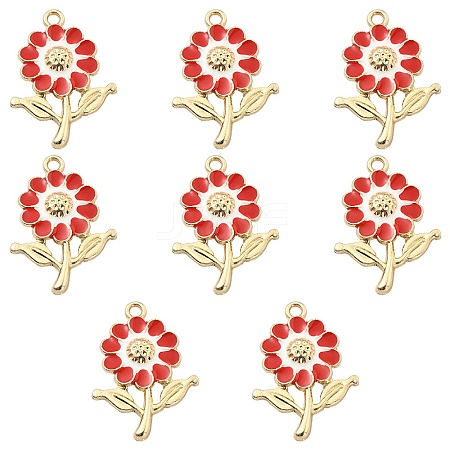 8Pcs Alloy Enamel Pendants ENAM-YW0002-31D-1