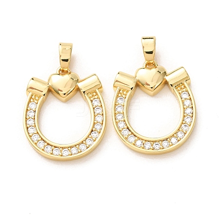 Brass Micro Pave Clear Cubic Zirconia Pendants KK-A304-28A-G-1
