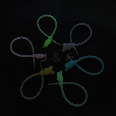 Luminous Silicone Cable Zip Ties AJEW-P104-01A-1