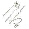 Rertangle Alloy Chain Tassel Clip-on Earrings for Women Men LS-EJEW-C093-02P-2