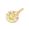 Brass Clear Cubic Zirconia European Dangle Pendants KK-D325-28G-03-2