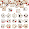 120Pcs 15 Styles Printed Wood European Beads WOOD-UN0001-22C-1