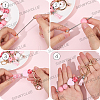 Valentine's Day DIY Alloy Enamel & Wood Beadable Bar Keychain Making Kit DIY-SC0025-94-3