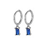 Anti-Tarnish Platinum Rhodium Plated 925 Sterling Silver Dangle Hoop Earrings for Women SY2365-6-1