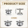 1 Pair Brass Cufflinks BUTT-LP0002-03P-02-2