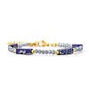 Bohemian Dyed Synthetic Imperial Jasper Cuboid and Glass Beaded Bracelets with 304 Stainless Steel End Chains PX2979-1-1