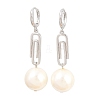 Paperclip with Round Brass Hoop Earrings EJEW-Z164-12P-4