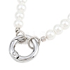 Brass & ABS Plastic Imitation Pearl Round Beaded Necklace Making KK-Z158-07P-01-2