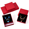 5Pcs Rhombus Textured Cardboard Jewelry Packing Boxes with Sponge Inside CBOX-TA0001-18B-1