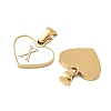 304 Stainless Steel Pave Natural White Shell Heart with Initial Slice Pendants STAS-R168-25G-X-2